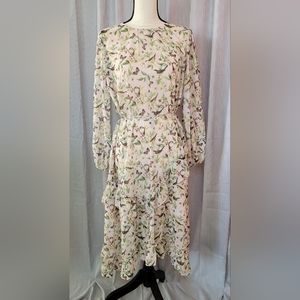 NWT Senlis Antoinette floral print long sleeve maxi dress Size medium